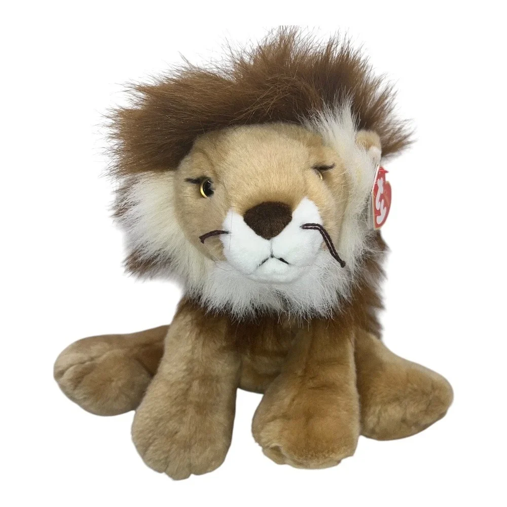 Ty Classic‎ Regent Lion Plush Stuffed Animal Toy Brown Mane Heart Tag